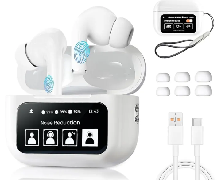Intouch Earpod Touch Screen TWS Bluetooth Earbuds With ANC & On Case Display |New ...