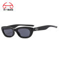 Outdoor men's and women's butterfly personality cat's eye European and American two-circle small frame fashion sunglasses crossover frame sunglasses. 