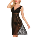 Fancyra  Lace Floral Babydoll  Knee Length Nightwear Lingerie Free Size For Women. 