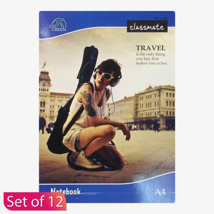 Classmate Go Green Girl Printed Note Book A4- Copy 294X206MM Set Of 12