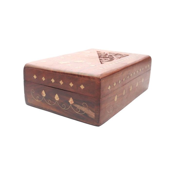 Light%20Brown/Golden%20Diagonal%20Seperated%20Design%20&%20Flower%20Design%20Carved%20Wodden%20Box%207x5%20Inches%20-%20Image%203