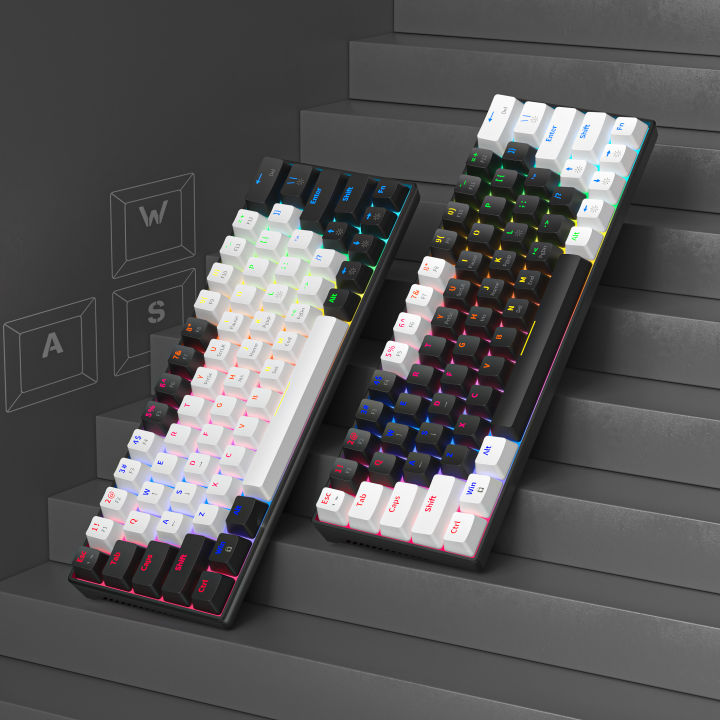 Anti Ghosting Keyboard 63 64 Keys  Red Switch Custom Keycap Mini USB Wired Gaming Fashion RGB Backlit Optical Mechanical Keyboard