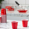 50pcs/Set Red Disposable Plastic Cup Party Cup Bar Restaurant Supplies Household Items For Home Supplies Cologo. 