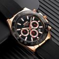 SKMEI 9275 Men's Business Chronograph Date Display Silicon Strap Quartz Watch - RoseGold/Black. 