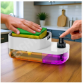 3 in 1 Soap Pump Dispenser, Dish Soap Liquid Dispenser Sponge Holder Dish Soap Pump Dispenser for Kitchen Sink Countertop Kitchen Bathroom (3 in 1). 