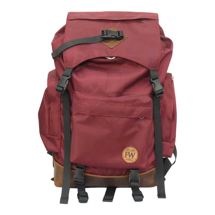 Maroon Venture Backpack Small (with leather) | Daraz.com.np