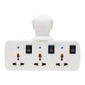 Cordless Universal Wall Multiplug With 3 Socket, Individual Switches And LED Indicators  Extension Board. 