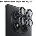2025>2025 For Redmi Note 14 Pro 13 Pro+ 5G Back Lens Ring Metal Glass Cover Redmy Fro Xiaomi 14T 13T Poco X6 F6 Pro Camera Protector Case. 