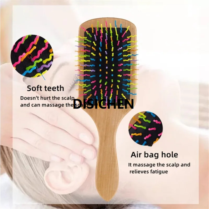 DISICHEN%201pcs%20Airbag%20Rainbow%20Wooden%20Cob%20for%20Hair%20Nylon%20Needle%20Massage%20Hairbrush%20Scalp%20Head%20Air%20Cushion%20Brush%20Salon%20Hair%20Styling%20Tool%20Hot%20Selling%20-%20Image%203