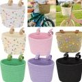 Durable Construction Adjustable Bicycle Basket Removable Design Solid Color Handlebar Front Basket Lightweight Colorful Dots Cycling Basket Bicycle Accessory. 
