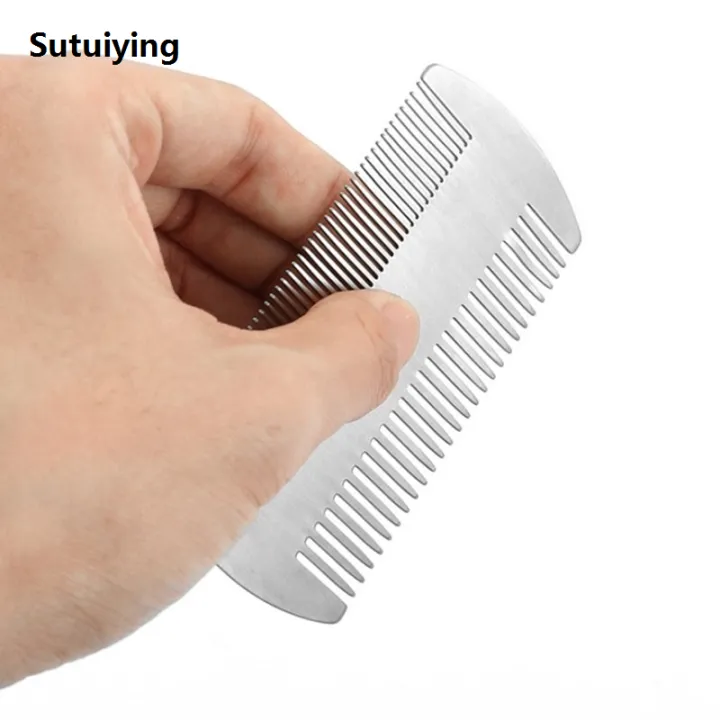 Sutuiying%201pcs%20Metal%20Hair%20Beard%20Comb%20EDC%20Size%20Steel%20Perfect%20for%20Wallet%20Hot%20Selling%20and%20Pocket%20Anti-Static%20Dual%20Action%20Beard%20Comb%20Hair%20Styling%20-%20Image%203