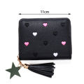 PU leather material Women small wallet Durable Small-sized Cute design Ladies mini tassel wallet Zipper closure with tassel Cute girl short zipper wallet for Daily use Travel Parties Girls' night out. 