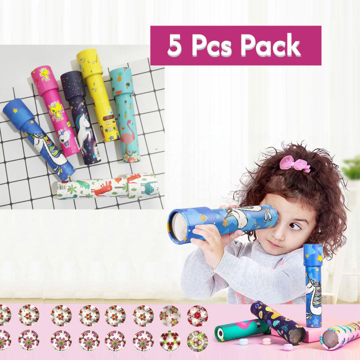 5 Pc Rotating Kaleidoscope Toy – Classic Educational Gift for Kids | Magic Party Favors, Birthday & Children’s Day Gifts, Stocking Stuffers