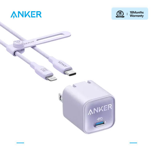 Anker USB C GaN 30W, 511 Charger (Nano 3) with 6ft Bio-Based USB-C to Lightning Cable (MFi Certified), for i Phone 14/14 Pro/14 Pro Max/13/13 Mini/13 Pro/13 Pro Max/i Pad Pro