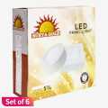 White Surya Gold Surface Round Led Panel 18W (Day Light) Sets Of 6. 