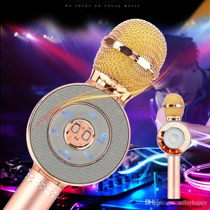 WS668 Wireless Microphone Bluetooth Karaoke Microphone Speaker TF Card/U Disk Music Playing Record FM Radio Mic Speaker