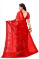 Fabdale Red Embroidered Net Bollywood Saree | Party & Festive Wear (PATL-001). 