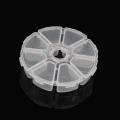 Small Round Plastic Box with 8 Grids Compartments for Storing Jewelry, Beads, Screws, and Small Parts (10*2.7 CM). 