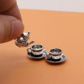 3pcs 1:12 Dollhouse miniture Teapot Cup Plate Toy Metal Tea Set accessories Eatop. 