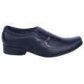 Black Leather None Lace Black Horse  Formal Shoes For Men. 