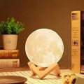 Color Changing 3D Printing Moon Lamp/ Lunar Moonlight Lamp Night Lamp (15 cm, White). 