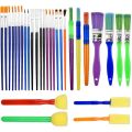 30PCS Colorful Artist Paint Brush Set,Childrens Kids Paint Brushes Set for Watercolor,Paint Brushes Drawing Tool. 