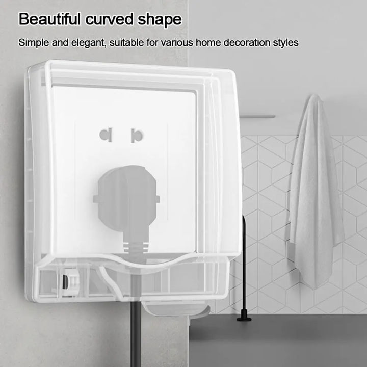 Socket Box Protection Wall Mounted Waterproof Socket Cover Lockable Switch Box Self Adhesive ...