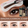 Eyebrow Stencil Kit, One Step Eyebrow Powder with 8 Reusable Eyebrow Stencils, Long Lasting Waterproof Eyebrow Makeup(Dark Brown). 