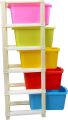 5 Layer Modular Drawer Plastic Storage Rack System MultiPurpose of Organizer for Home, Office, Hospital Parlour, School, and Kids Foldable Large Basket Rectangular drawer Boxes (Multi Colour). 