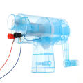 Handheld manual electric DC generator model for children's experiment. 