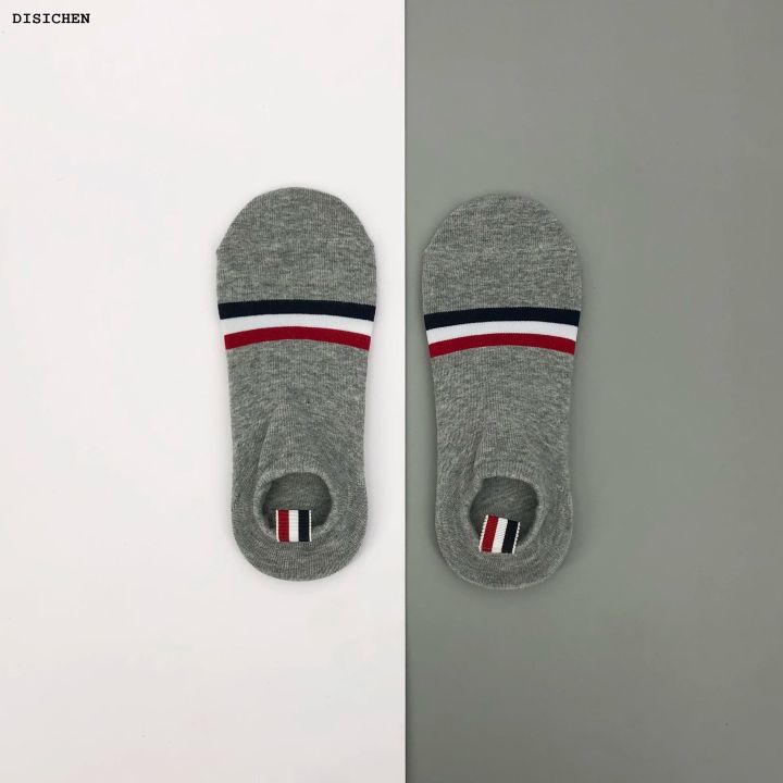 DISICHEN%20Fifty%20percent%20discount%20TB%20Men's%20Socks%20Breathable%20Fashion%20Luxury%20Brand%20Short%20Casual%20Summer%20Cotton%20Sports%20Cotton%20Socks%20Ankle%20Harajuku%20Grey%20Socks%201/6%20Pair%20-%20Image%207