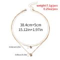 Enacolor Delicate Zircon Heart Water Drop Pendant Necklace for Women Bilayer Golden Metal Clavicle Chain Jewelry Accessories New 2024. 