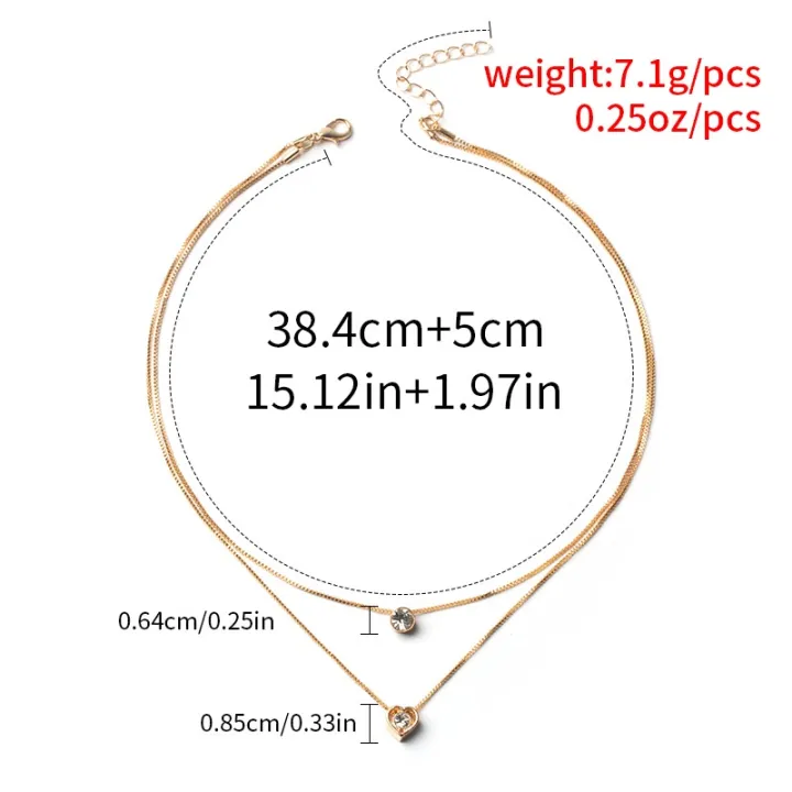 Enacolor%20Delicate%20Zircon%20Heart%20Water%20Drop%20Pendant%20Necklace%20for%20Women%20Bilayer%20Golden%20Metal%20Clavicle%20Chain%20Jewelry%20Accessories%20New%202024%20-%20Image%202