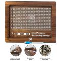 Wooden Money Piggy Bank, Money Saving Box, Gullak with Savings Chart, 100000 Rupees Goal Tracker, Cash Collection Bank for Kids and Adults(1Pc). 