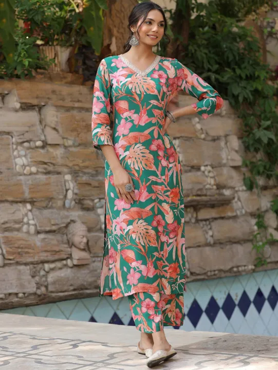 Fabdale%20Green%20&%20Pink%20Floral%20Print%20Kurta%20Palazzo%20Co-ord%20Set%20%7C%20Wedding,%20Party%20&%20Festive%20Wear%20(RYEX007)%20-%20Image%204
