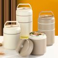 Practical 304 Stainless Steel Round Lunch Container 420ml Insulated Food Storage Portable Lunch Box For Office. 