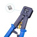 Ethernet Passthrough Crimper for LAN Cable with 8 pin RJ45 and 6 pin RJ11 Telephone Cable Pass Through Clamper. 