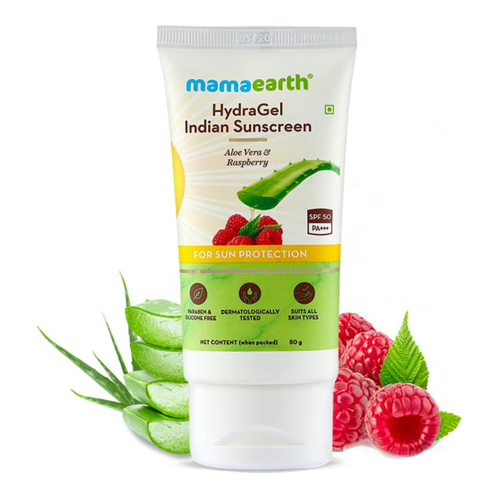 MAMAEARTH Hydra Gel Indian Sunscreen SPF 50 - 50 gm