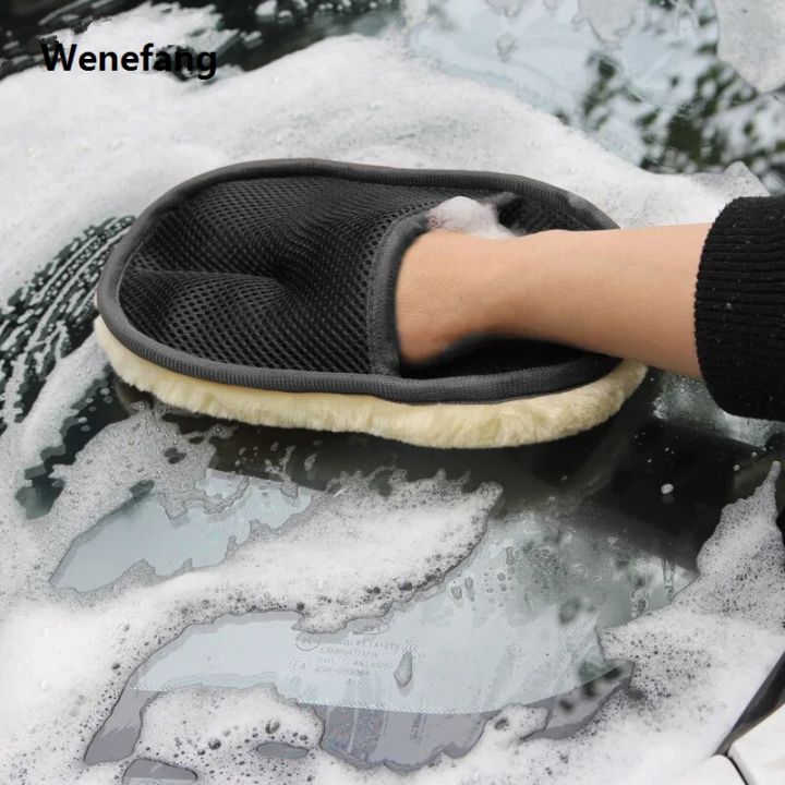 Wenefang Car Styling Thicken Wool Soft Car Washing Gloves Cleaning Fifty percent discount Brush Motorcycle Washer Care Products car Universal