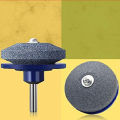 3 Pack Lawn Mower Blade Sharpener, 1 Pack Lawn Mower Blade Balancer, Spare Wheel Stone for Any Lawn Mower. 