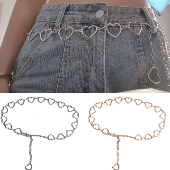 Personality Accessories Ladies Trendy Hollow Love Heart Heart Belts Waist Chain Pants Chain Waistband