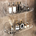 Acrylic Transparent Storage Rack Bathroom Wall Mounted Punch Free Storage Tray DUJU. 