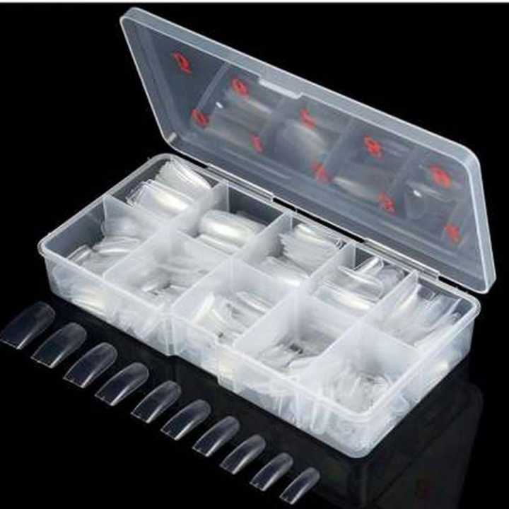Transparent 100 Pcs Fake Nails With Glue For Women