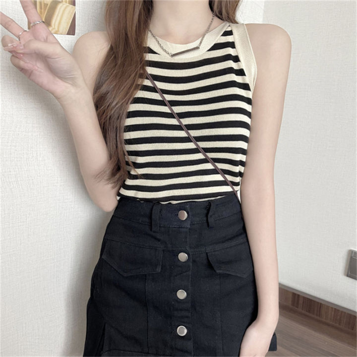 Summer%20Korean%20Stripe%20Knitted%20Tank%20Top%20Women%20Round%20Neck%20Sleeveless%20Slim%20Camisole%20Cuilei%20-%20Image%206