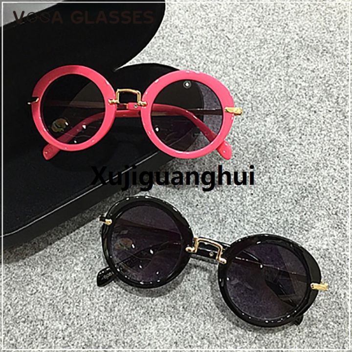 Xujiguanghui Ineverlefte Kids Sunglasses Children Classical Round Sun Glasses Boy G irls UV400 Gradual Goggle Fashion Eyewear Pink Green Black