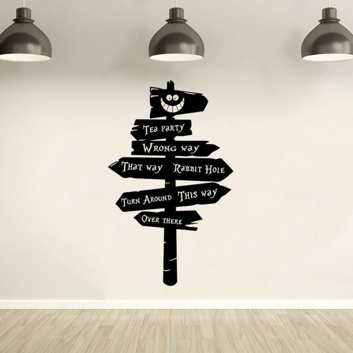 NEW%20bedroom%20wonderland%20sleepwalking%20alice%20road%20signs%20wall%20stickers%20decoration%20tea%20party%20gifts%20rabbit%20hole%20vinyl%20stickers%20bedroom%20quote%20kids%20room%20decoration%20-%20Image%204