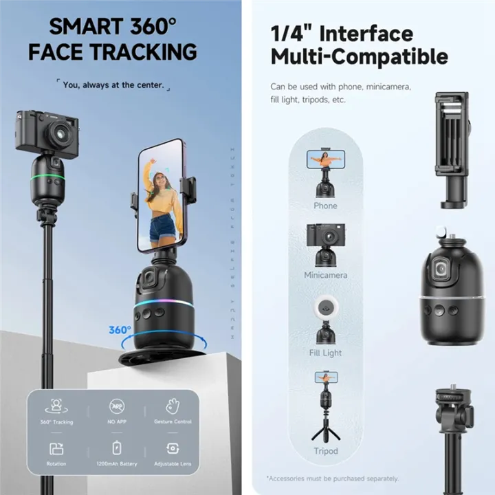 AI%20Smart%20Gimbal%20Auto%20Face%20Tracking%20Gimbal%201200mah%20360%C2%B0%20Rotation%20-%20Image%202