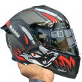 Vega Bolt Bunny Dull Black Red Full Face Single Visor Helmet | VEGA DOT & ISI Certified Black/Red Protective Head Wear. 