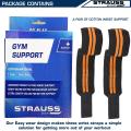 STRAUSS Cotton Wrist Wrap Band with Thumb Loop Straps & Closures | Adjustable & Breathable Material | Gym Accessories for Weightlifting, Workouts & Strength Training | Powerful Velcro (Black & Orange). 