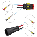 NAMUNY 10 Pair 2 Pin Way Waterproof Electrical Wire Connector Plug Set Car Connectors with Cable for Motorcycle, Scooter Marine. 